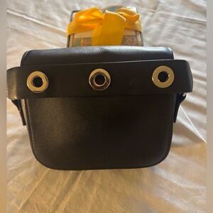 All Saints Black Bag with Silver Eyelets